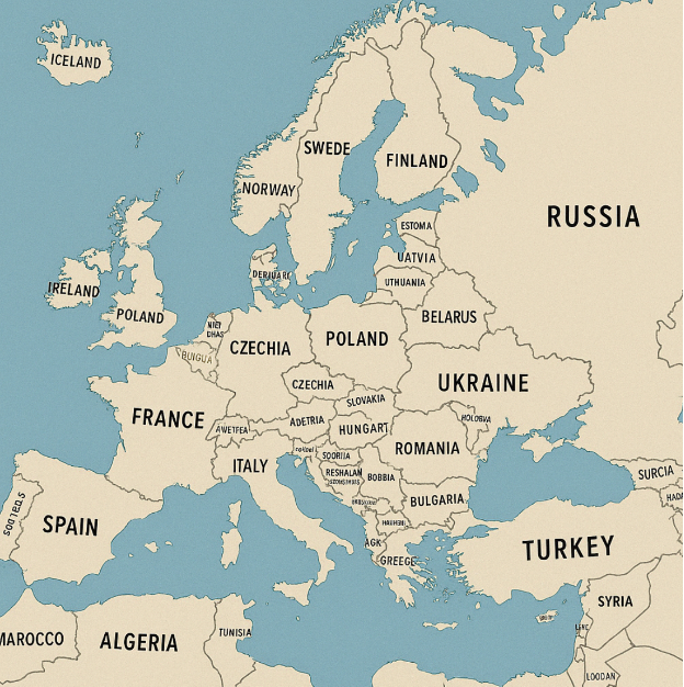 Generierte Karte der Länder Europas